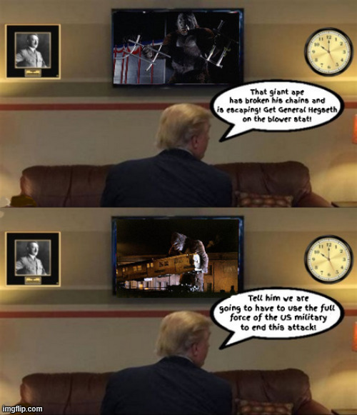 New York City under attack | image tagged in new york city under attack,seeing is believing,king kong,time to put him out to pasture,dementia delulional donald | made w/ Imgflip meme maker