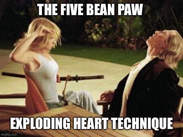 THE FIVE BEAN PAW EXPLODING HEART TECHNIQUE | made w/ Imgflip meme maker