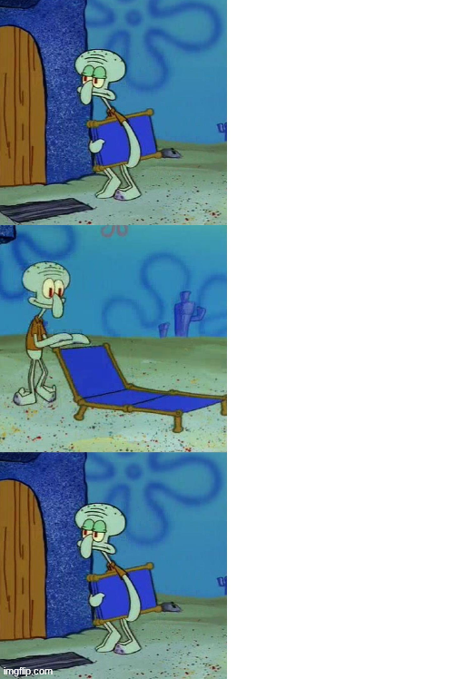High Quality 3 panel squidward chair Blank Meme Template