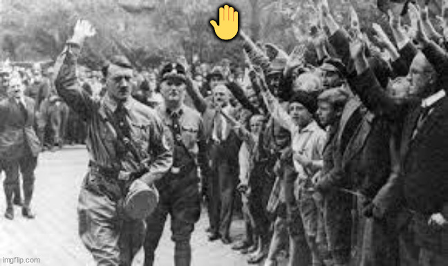 ? | 🤚 | image tagged in nazi germany approves,hand,raise | made w/ Imgflip meme maker