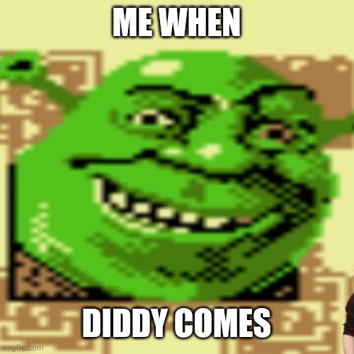 Freaky Shrek | ME WHEN; DIDDY COMES | image tagged in freaky shrek | made w/ Imgflip meme maker
