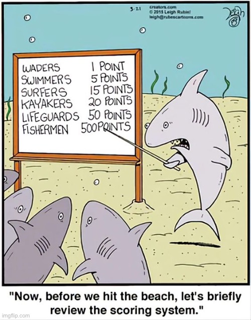 Rubes | image tagged in comics,rubes,sharks,points system | made w/ Imgflip meme maker