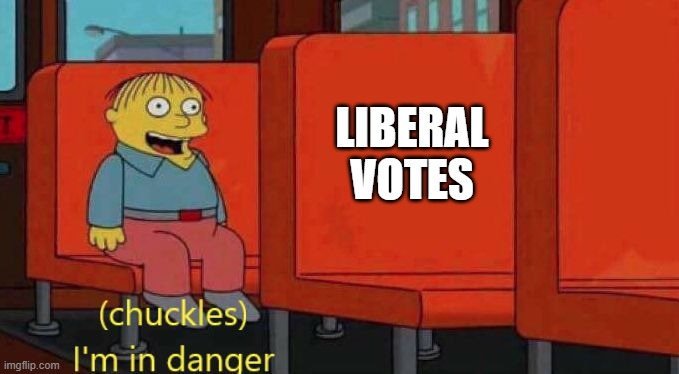 Ralph Wiggum Danger | LIBERAL VOTES | image tagged in ralph wiggum danger | made w/ Imgflip meme maker