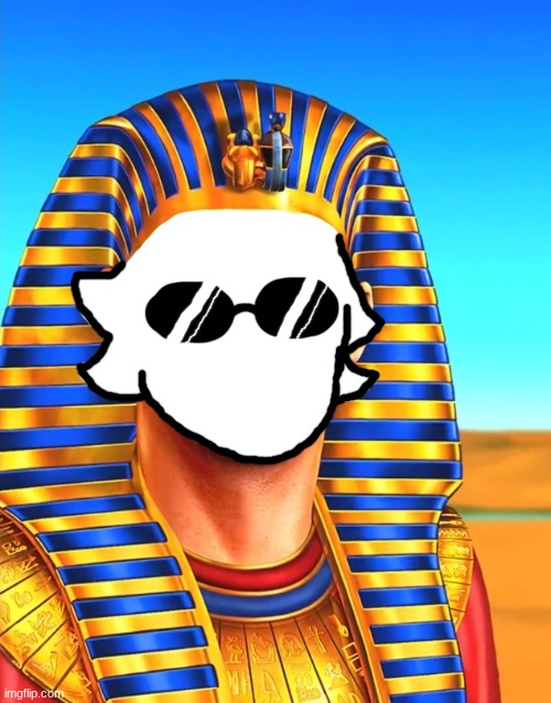 ducc pharaoh | image tagged in white egyptian | made w/ Imgflip meme maker