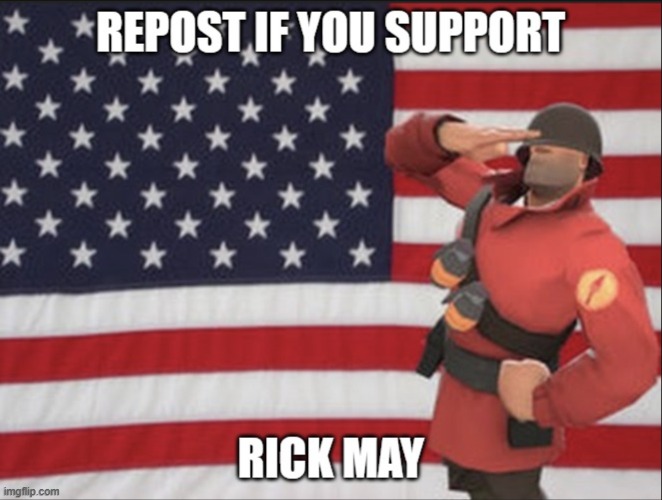R.I.P. Rick May | image tagged in r i p rick may,tf2 soldier | made w/ Imgflip meme maker