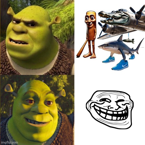Trollface better than that ?‍? | image tagged in shrek no - yes drake format | made w/ Imgflip meme maker