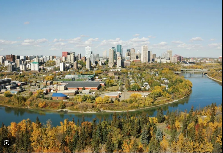 Edmonton view from above Blank Meme Template