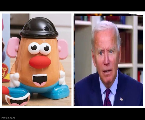 Just as I suspected | image tagged in joe biden,mr potato head,secret identity,never saw them together,baked,in more ways than one | made w/ Imgflip meme maker