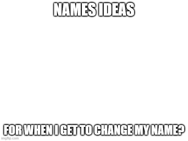 NAMES IDEAS; FOR WHEN I GET TO CHANGE MY NAME? | image tagged in msmg,ideas,out of ideas,litho,litho joyride announcement temp | made w/ Imgflip meme maker