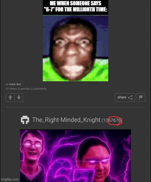 bruh aint first to post a anti-67 joke in fun stream so he posted it in a the sex stream | image tagged in msmg,67,screenshot | made w/ Imgflip meme maker