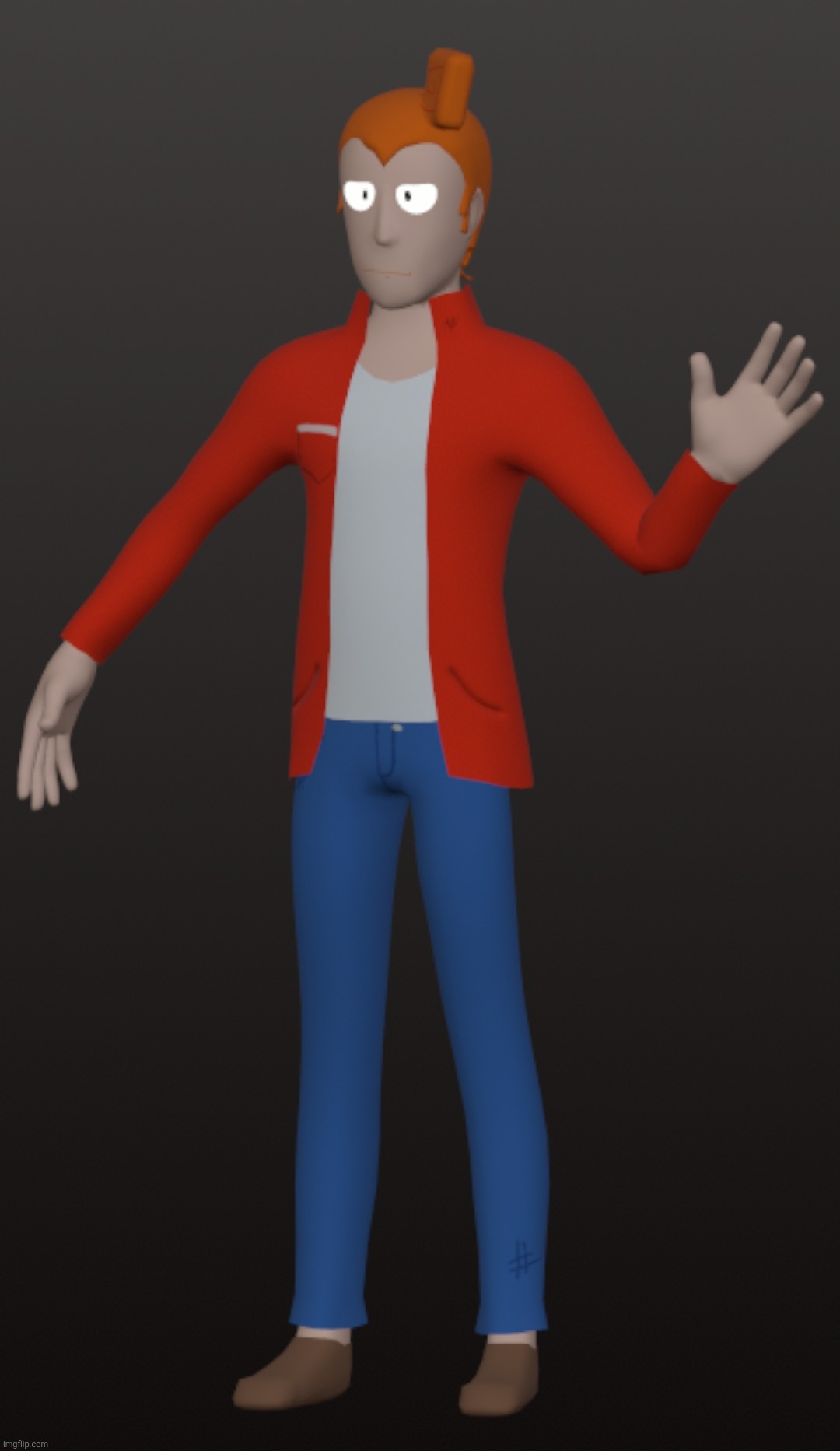 Does this 3d model look cutscene ready? (Don't mind the arm being bent i was just testing out a new way to rig in nomad sculpt) | made w/ Imgflip meme maker