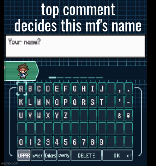 except if i don't like the name then i'll just choose a different comment | top comment decides this mf's name | made w/ Imgflip meme maker