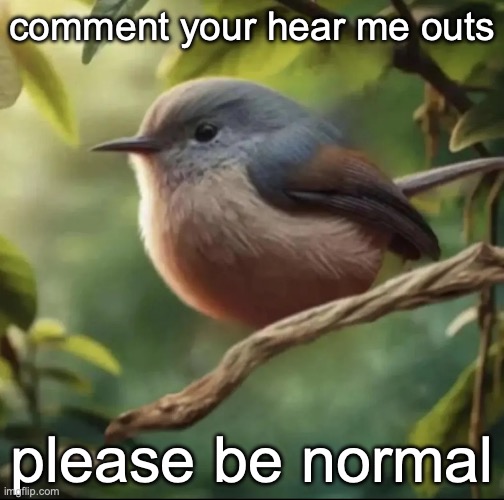 No balls | comment your hear me outs; please be normal | image tagged in no balls | made w/ Imgflip meme maker