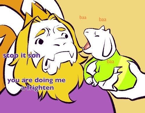 High Quality Asriel does Asgore a frighten Blank Meme Template