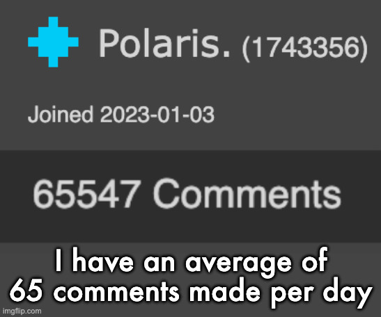 put down what your guys' averages are in the comments | I have an average of 65 comments made per day | made w/ Imgflip meme maker