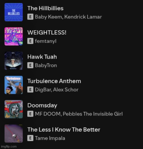 w music taste | made w/ Imgflip meme maker