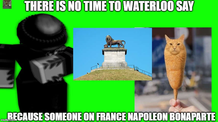 first | THERE IS NO TIME TO WATERLOO SAY; BECAUSE SOMEONE ON FRANCE NAPOLEON BONAPARTE | image tagged in france,memes,roblox meme | made w/ Imgflip meme maker
