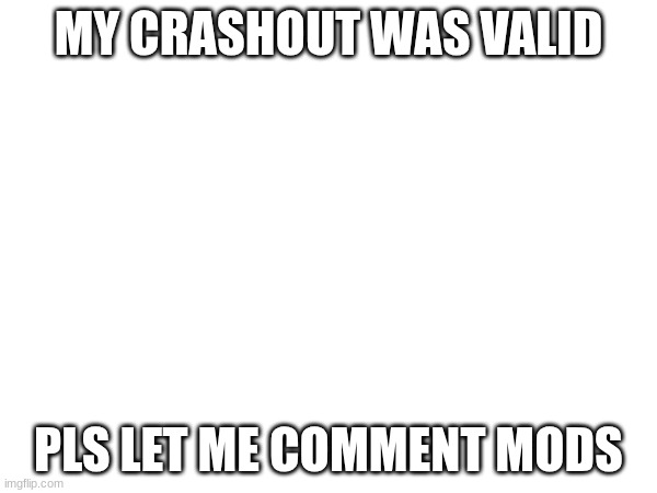 was it a valid crashout? | MY CRASHOUT WAS VALID; PLS LET ME COMMENT MODS | made w/ Imgflip meme maker