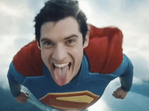 High Quality superman tongue meme Blank Meme Template