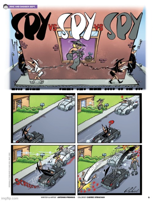 image tagged in spy vs spy,spy vs spy vs spy,cars,car crash,trick,double ko | made w/ Imgflip meme maker