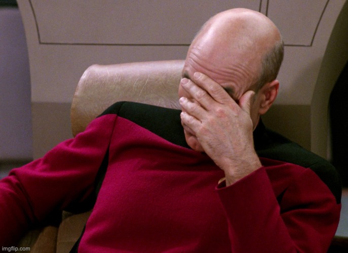 image tagged in piccard facepalm | made w/ Imgflip meme maker
