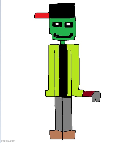 first time drawing this dude with my current art skill and the first thing i did was give him griefer's clothing for halloween | made w/ Imgflip meme maker
