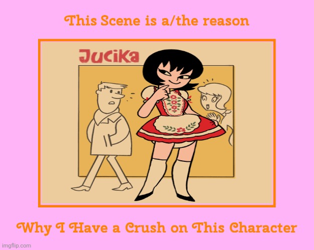 I think I have a crush on Jucika, a cartoon/comic character from Hungary | image tagged in this scene is a/the reason why i have a crush on this character,jucika,comics,hungary | made w/ Imgflip meme maker