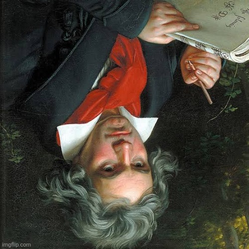 upside down beethoven | made w/ Imgflip meme maker
