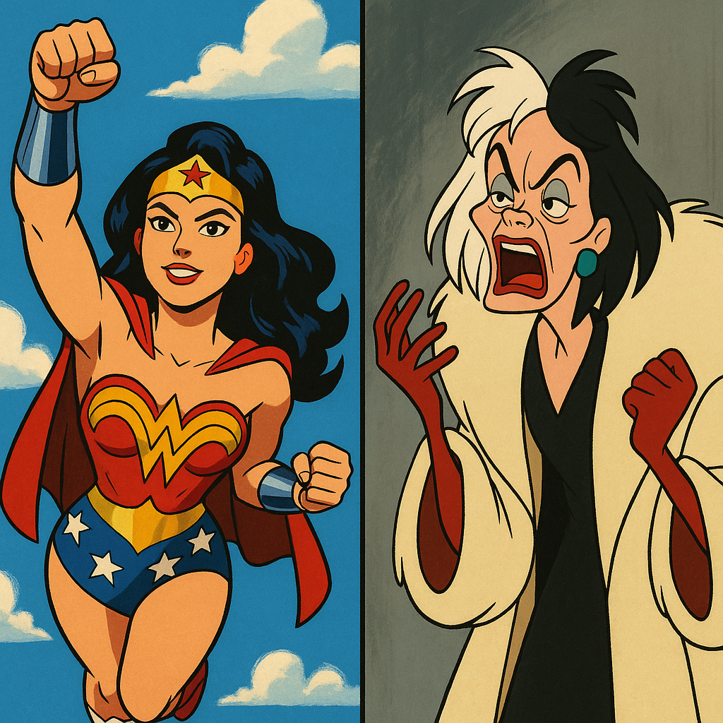 High Quality Superwoman and Cruela Blank Meme Template