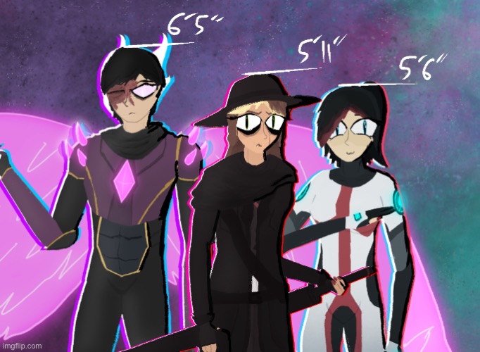 oc height comparison since i like forcing u to look at my art | made w/ Imgflip meme maker