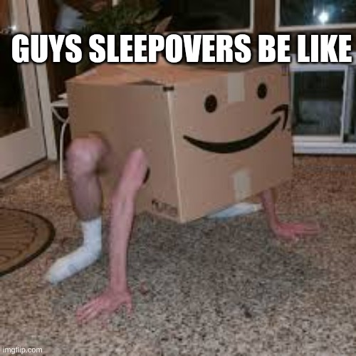 ew what is up with his legs | GUYS SLEEPOVERS BE LIKE | image tagged in i,am,a,box | made w/ Imgflip meme maker