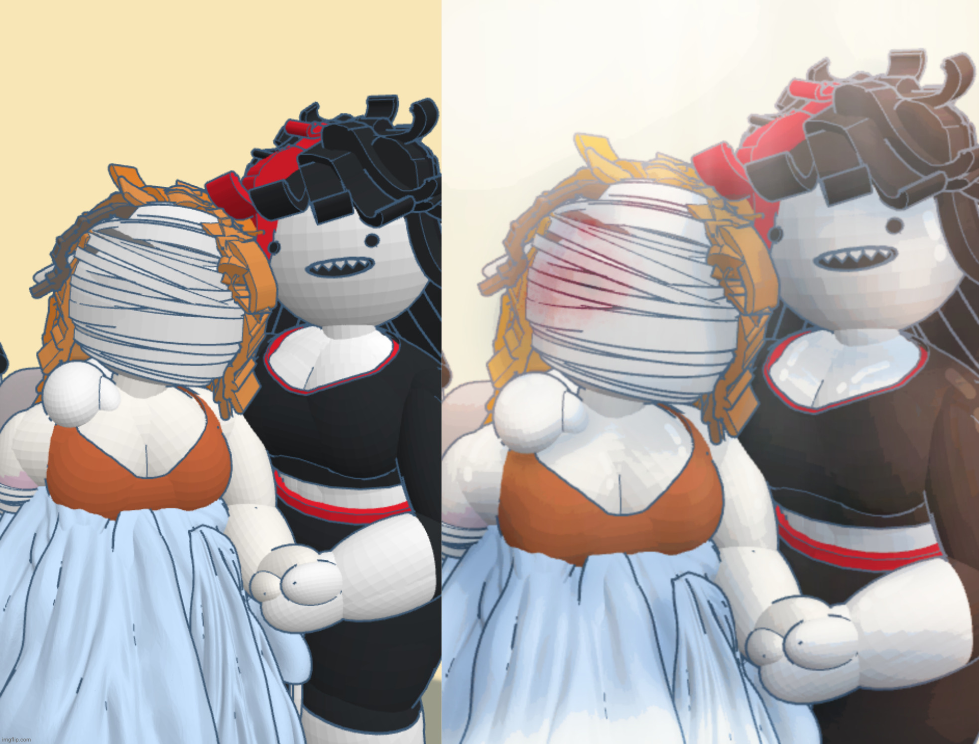 before and after rendering with Photoshop | made w/ Imgflip meme maker