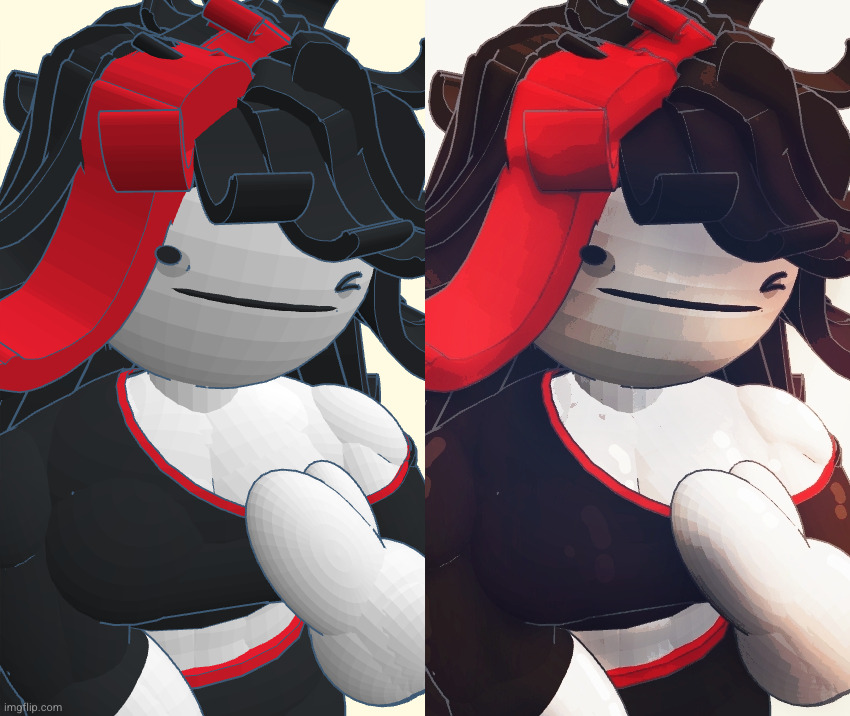 before and after rendering with Photoshop | image tagged in claire von ferrarai portrait | made w/ Imgflip meme maker