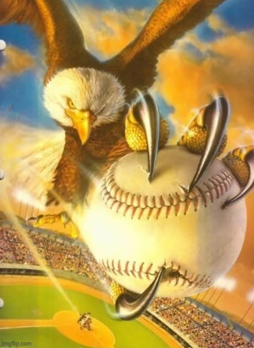 Eagle Holding Baseball | image tagged in eagle holding baseball | made w/ Imgflip meme maker