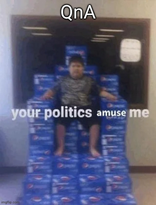 your politics amuse me | QnA | image tagged in your politics amuse me | made w/ Imgflip meme maker