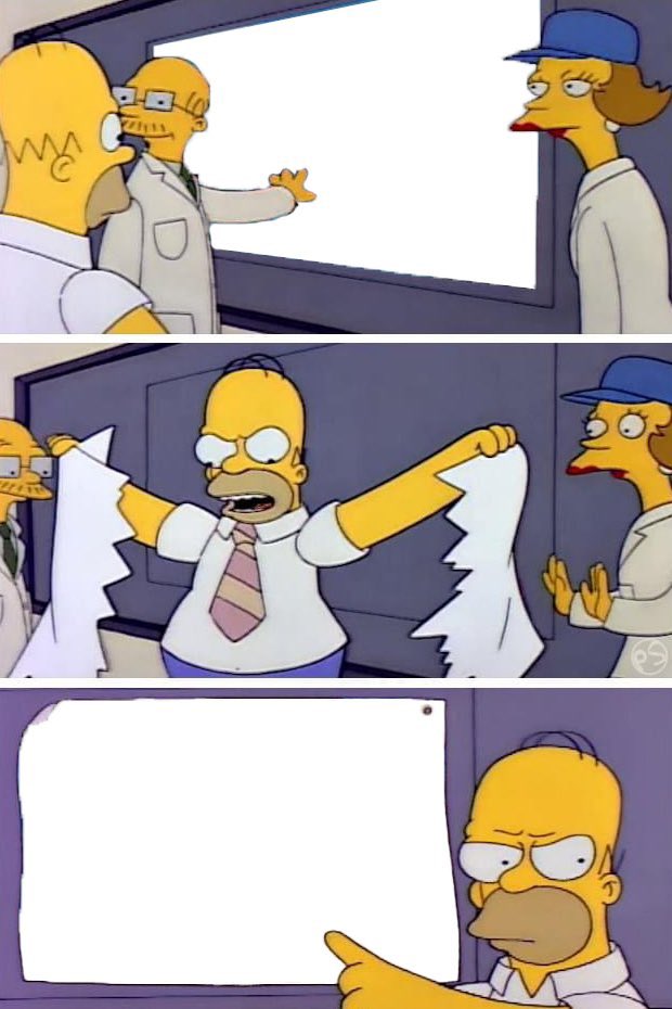 homer ripping paper Blank Meme Template