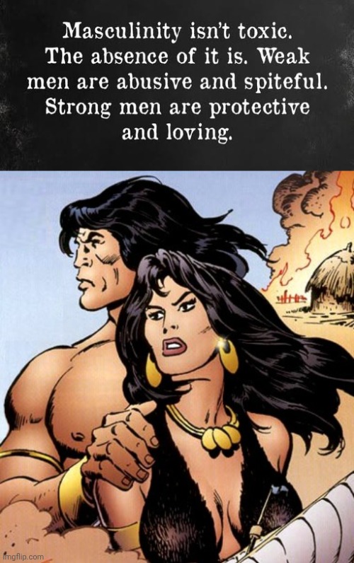 Toxic Masculinity is bullshit | image tagged in conan and belit,queen,pirate | made w/ Imgflip meme maker
