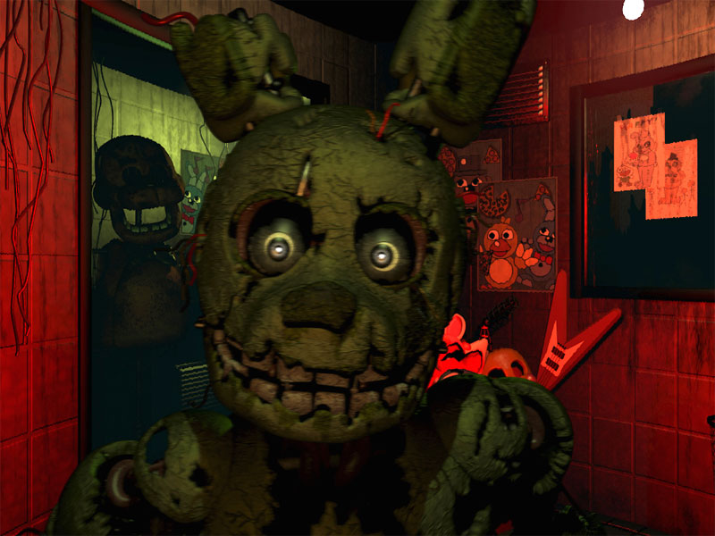 a girl springtrap jumpscare funny Blank Meme Template