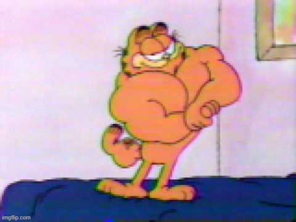 mfs if not telling what the deleted comment said would make you stronger | image tagged in muscular garfield the cat | made w/ Imgflip meme maker