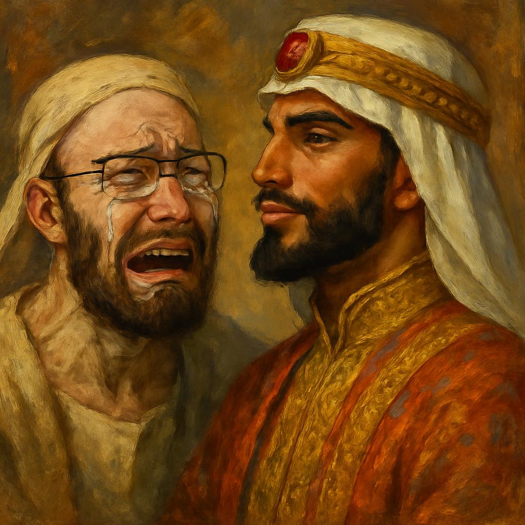 crying soyjak chad arab prince Blank Meme Template