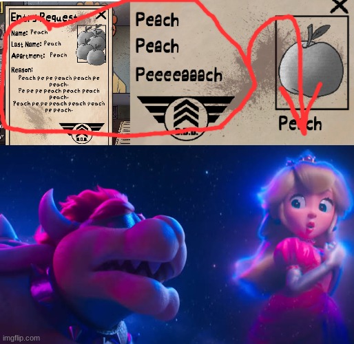 image tagged in bowser and peach | made w/ Imgflip meme maker