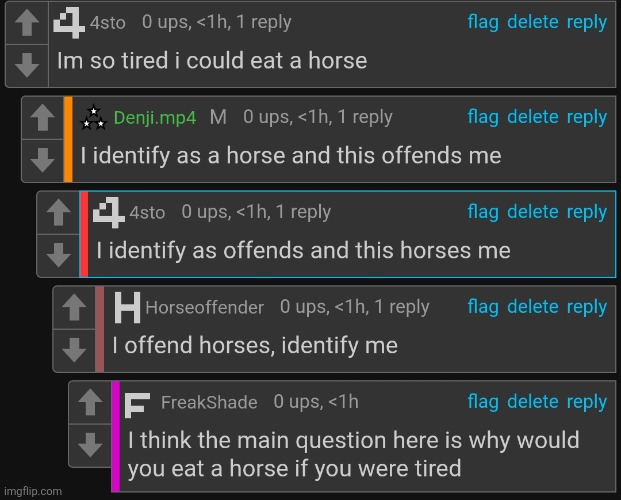 Horse Offender | image tagged in horse offender | made w/ Imgflip meme maker