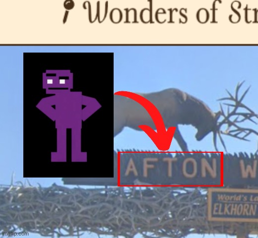 IS THAT THE BITE O' WYOMING? | image tagged in wyoming,afton,fnaf,name soundalikes | made w/ Imgflip meme maker