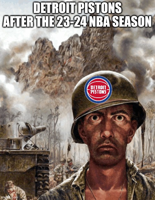 Shell Shock | DETROIT PISTONS AFTER THE 23-24 NBA SEASON | image tagged in shell shock | made w/ Imgflip meme maker