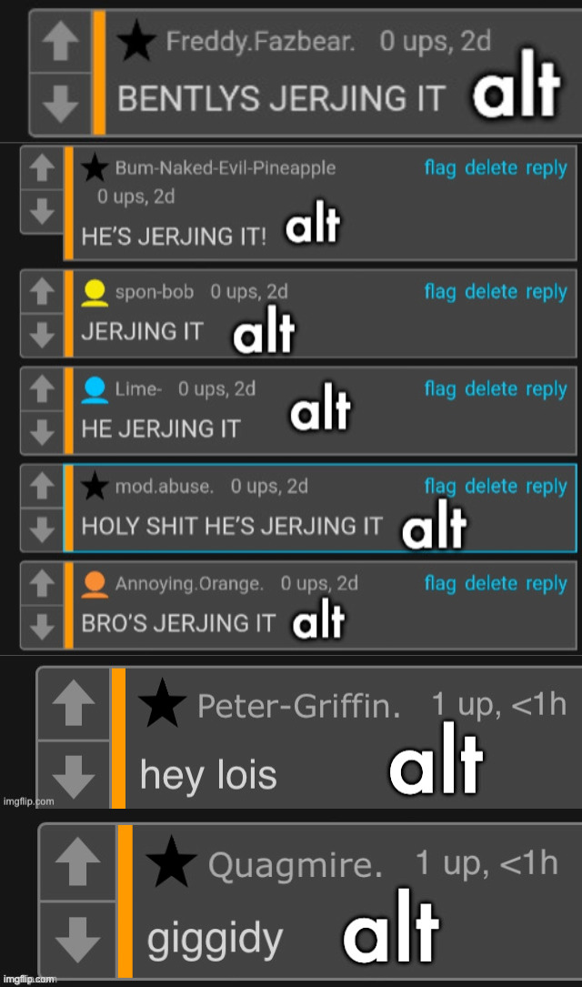 List of all toady alts | made w/ Imgflip meme maker