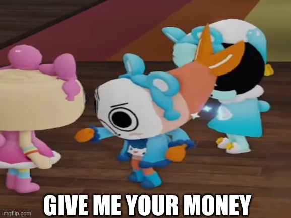Shrimpo , Shelly and Astro | GIVE ME YOUR MONEY | made w/ Imgflip meme maker