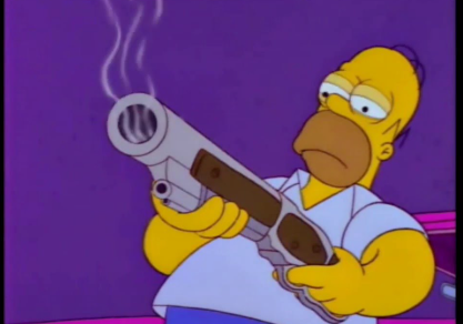 Homer gun Blank Meme Template