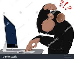 Monkey on Computer Blank Meme Template