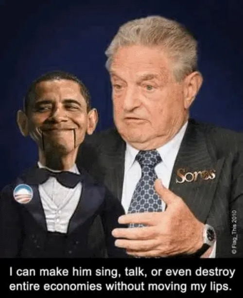 Soros With Obama Puppet | image tagged in thanks obama,george soros,psychopaths and serial killers,satanists,communist socialist,globalism | made w/ Imgflip meme maker