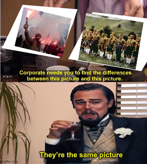 Brown shirts 2.0 | They’re the same picture | image tagged in memes,they're the same picture,politics lol | made w/ Imgflip meme maker